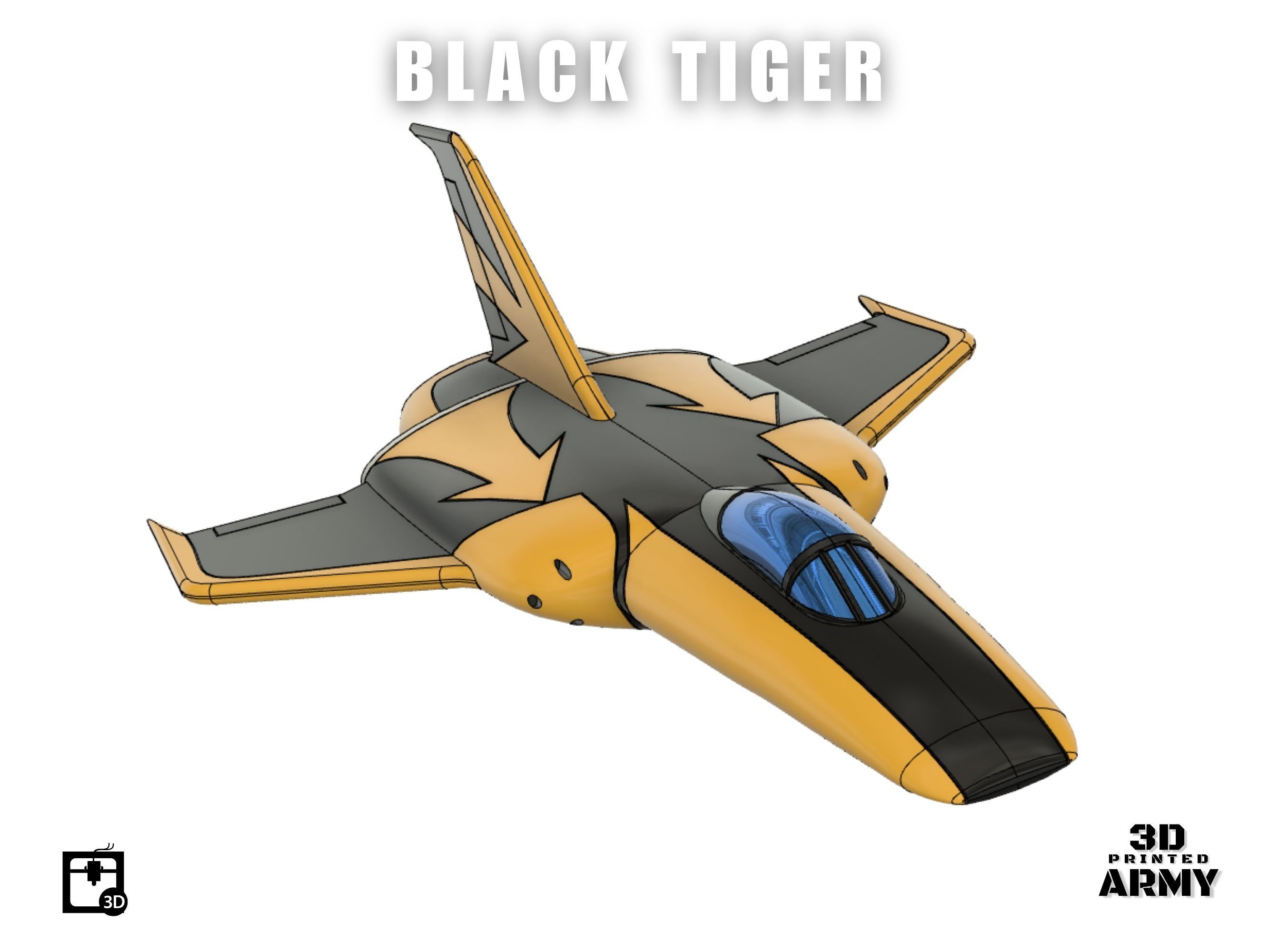 Cosmo Black Tiger  - Space battleship Yamato - STL files 3D print model_15
