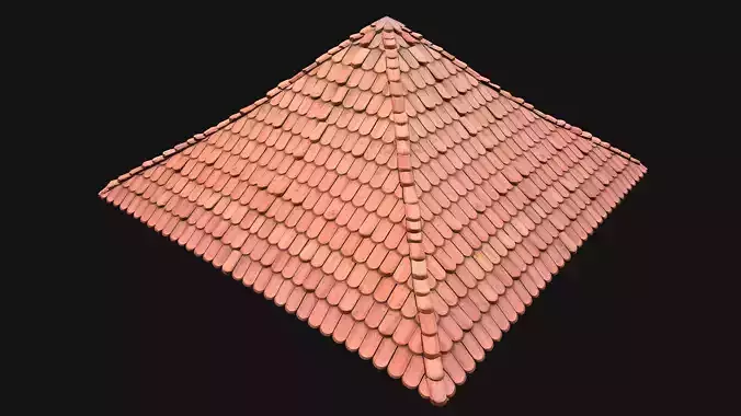Medieval Tile Pyramid Roof  Low-poly 3D model