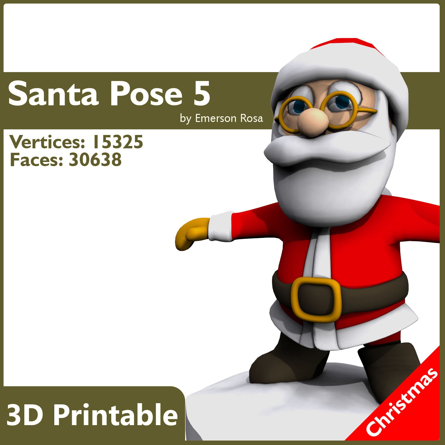 Pose 05 - T Santa 3D print model_7