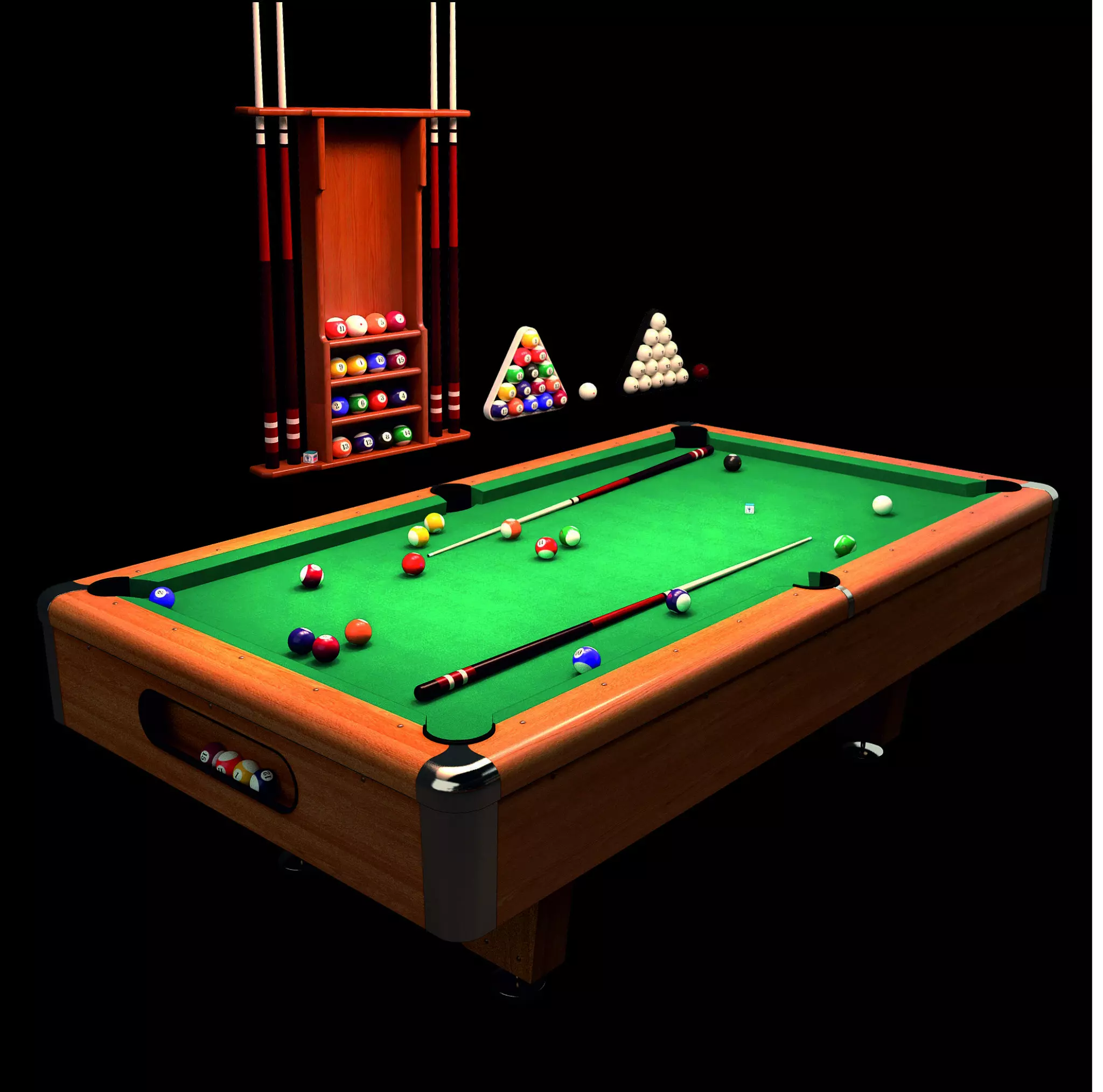 pool table 3D model_0