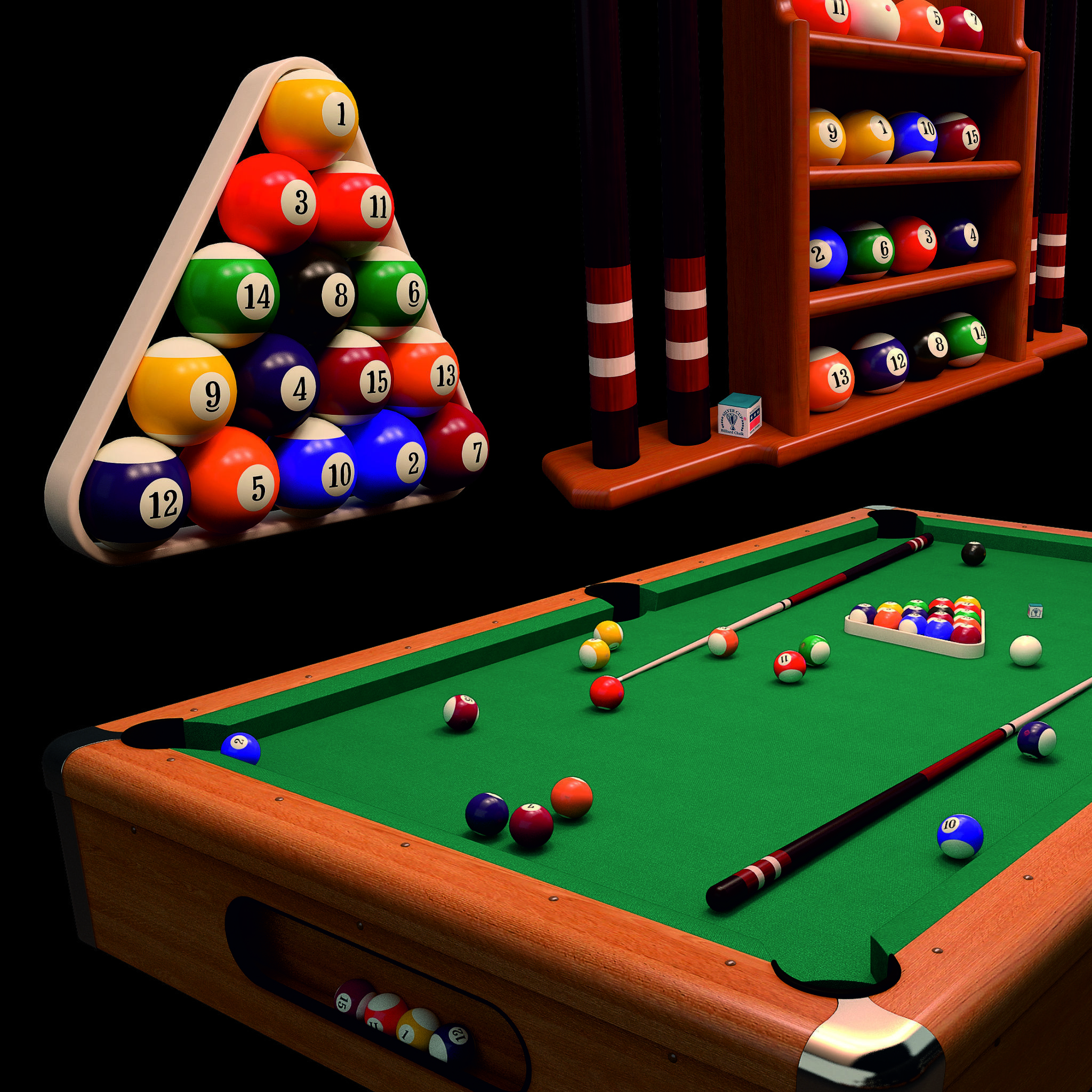 pool table 3D model_1
