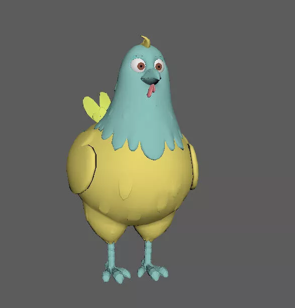 hen 3d model Low-poly 3D model