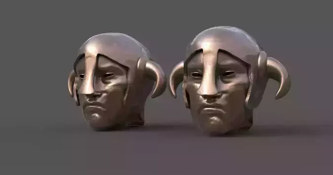 skeletor Asteroid rock sculpted head