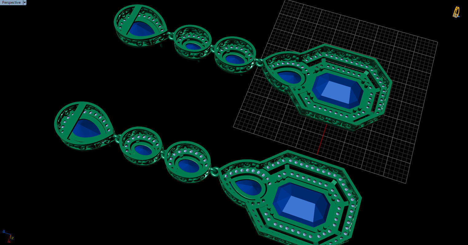 long dangle earrings  3D print model_17