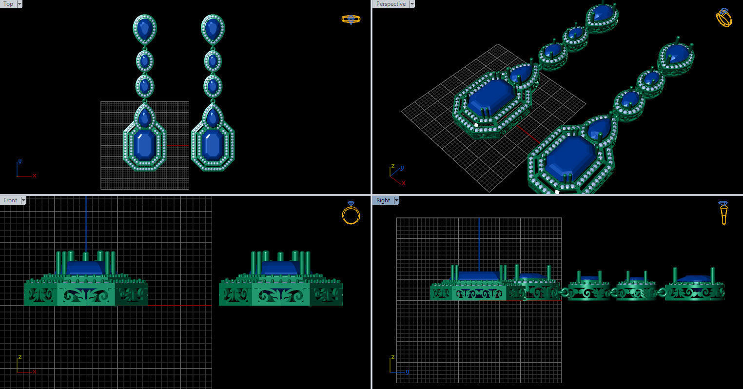 long dangle earrings  3D print model_10
