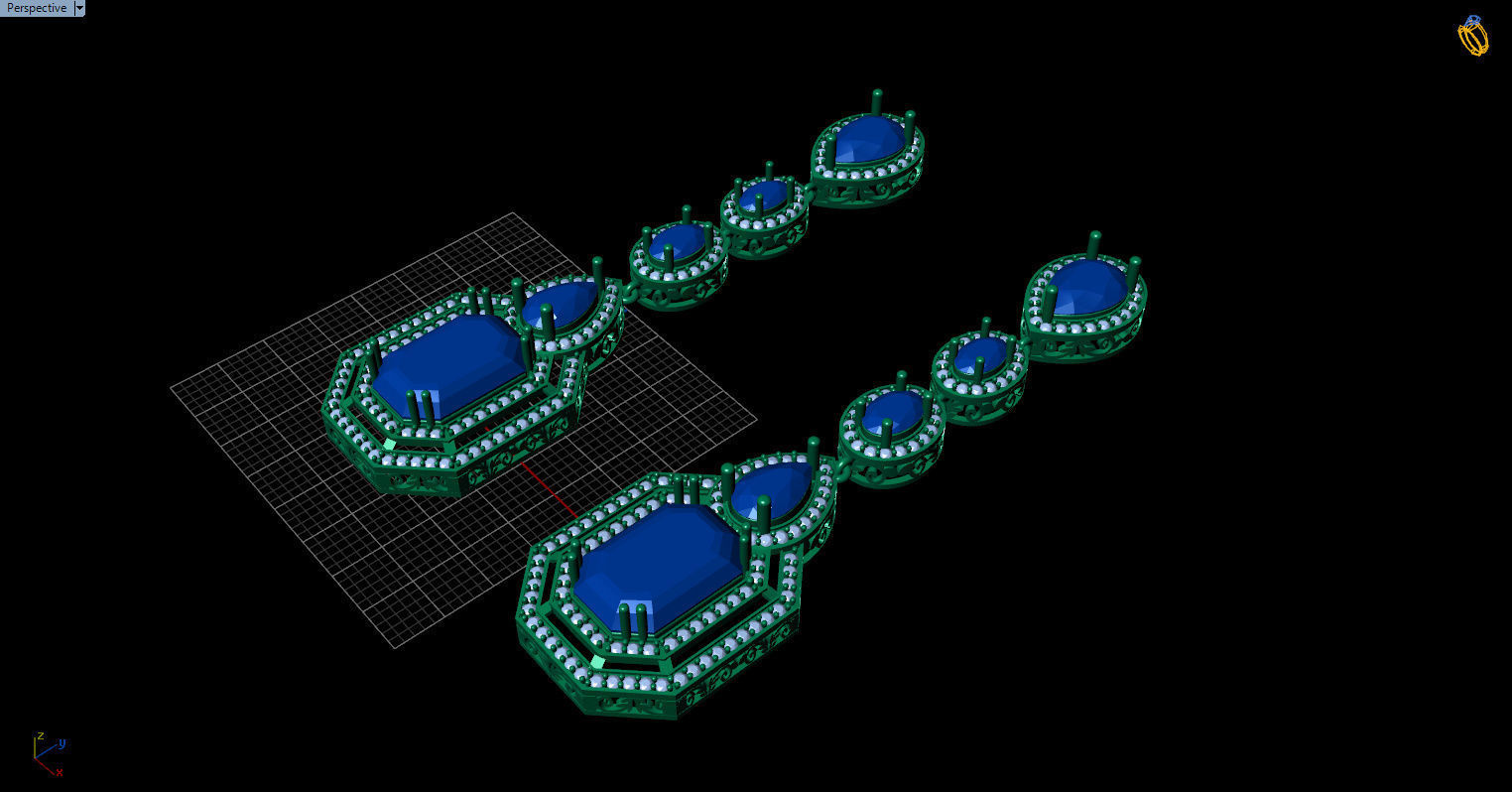 long dangle earrings  3D print model_43