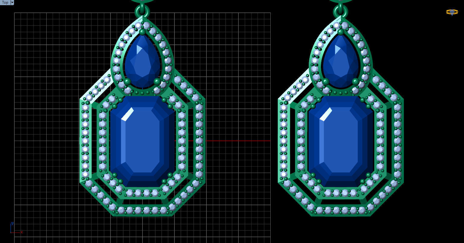 long dangle earrings  3D print model_28