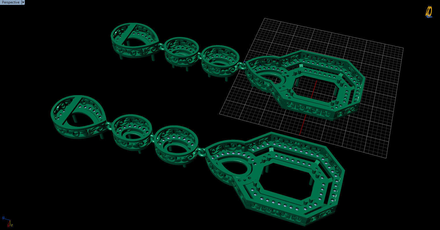 long dangle earrings  3D print model_19