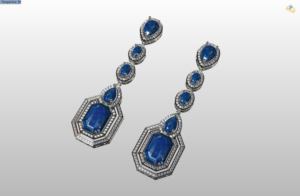 long dangle earrings  3D print model_51