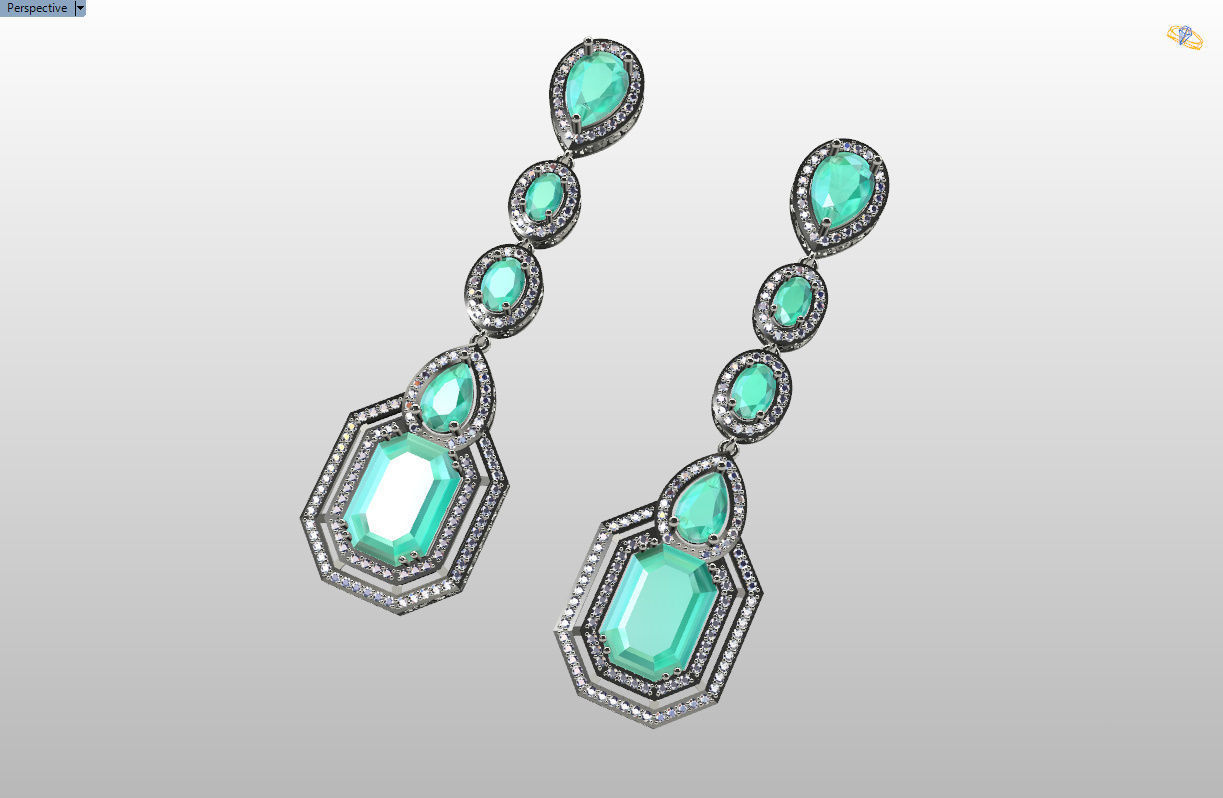 long dangle earrings  3D print model_50