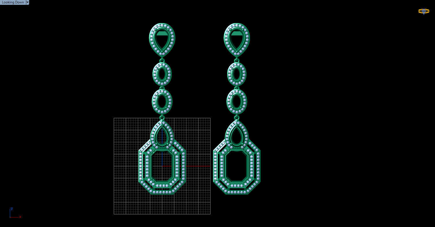 long dangle earrings  3D print model_6