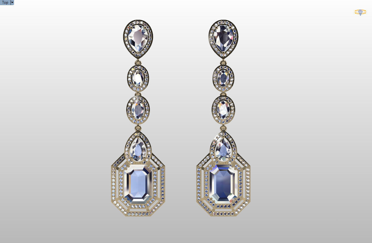 long dangle earrings  3D print model_47