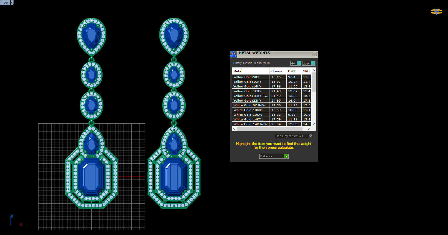 long dangle earrings  3D print model_3