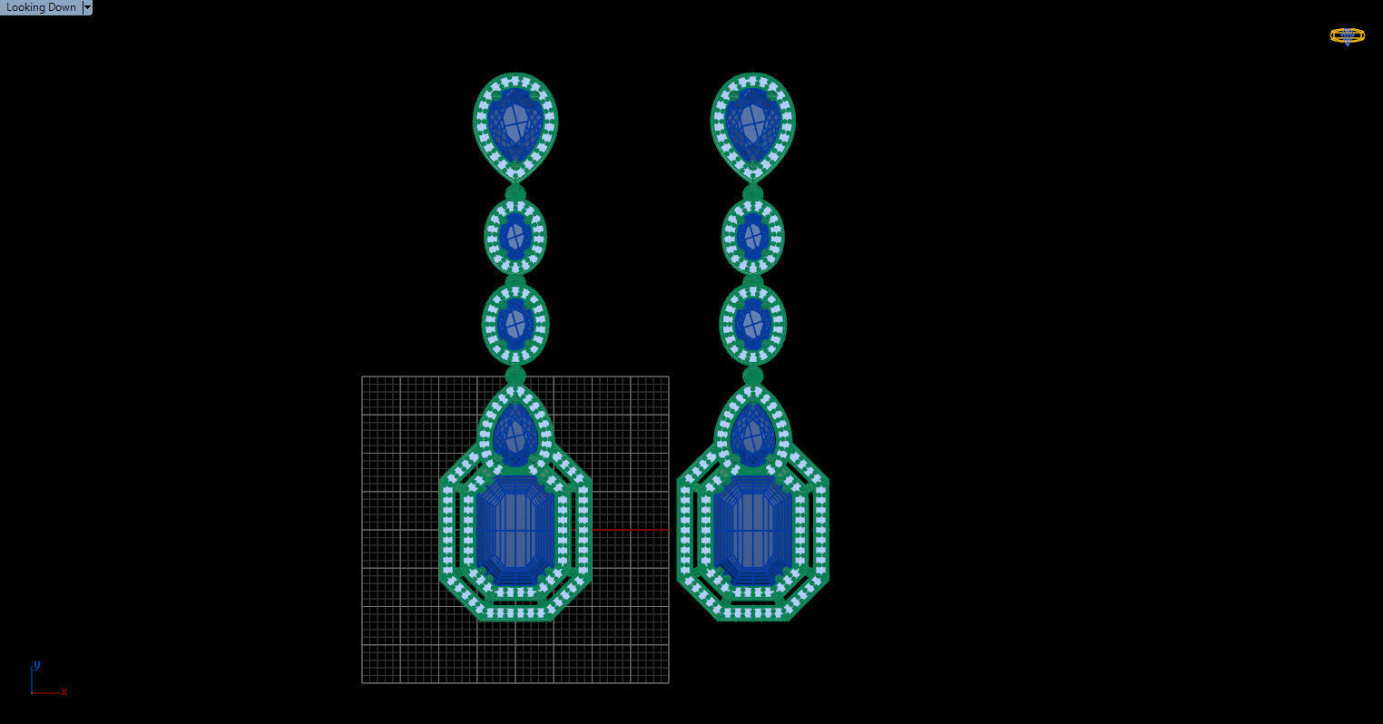 long dangle earrings  3D print model_4