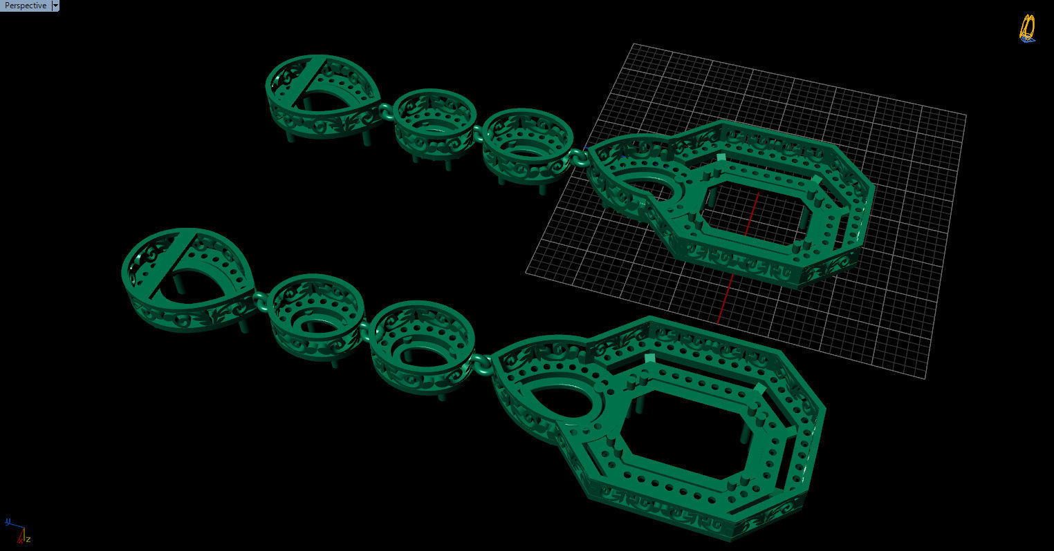 long dangle earrings  3D print model_20