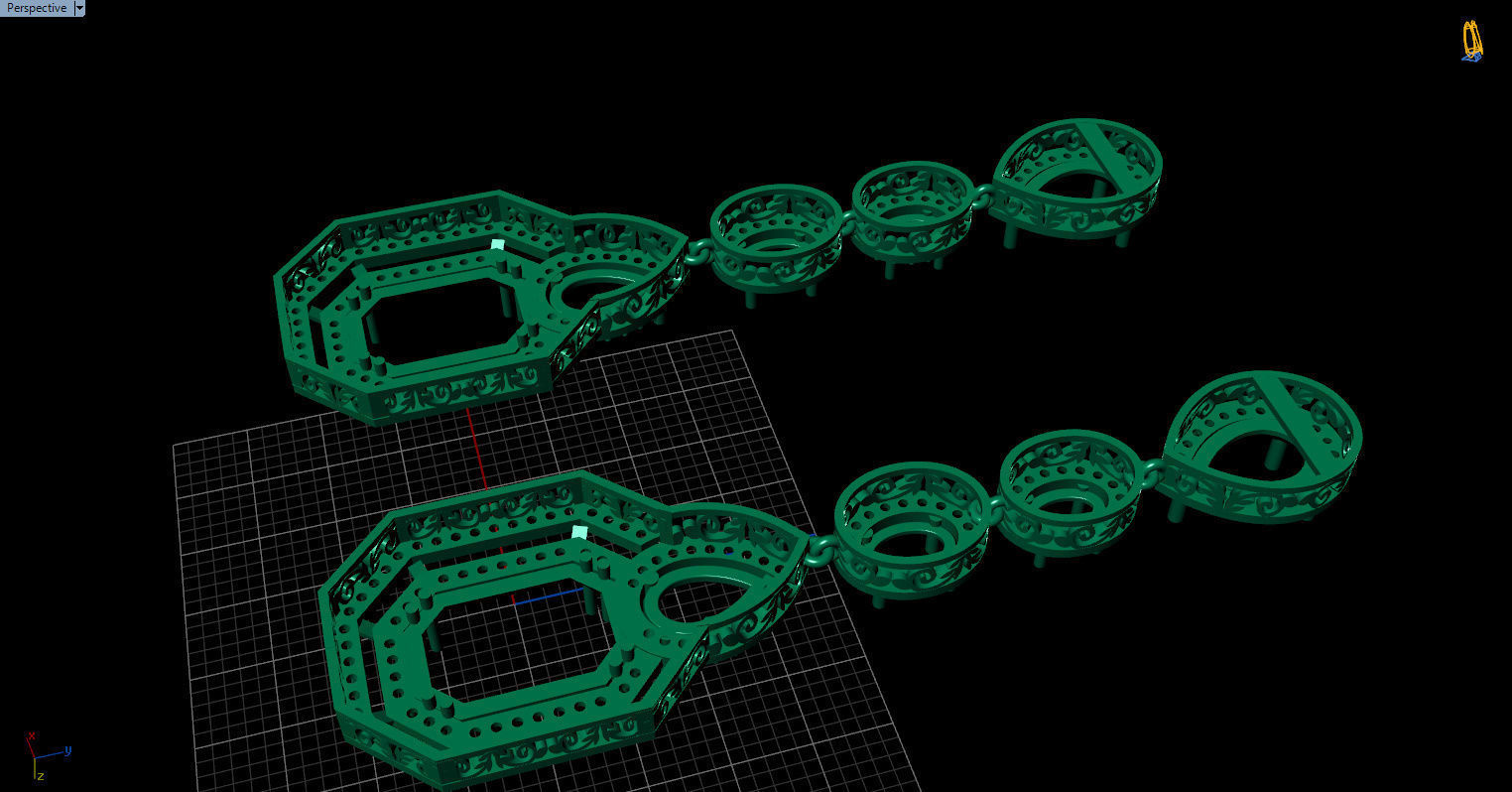 long dangle earrings  3D print model_22