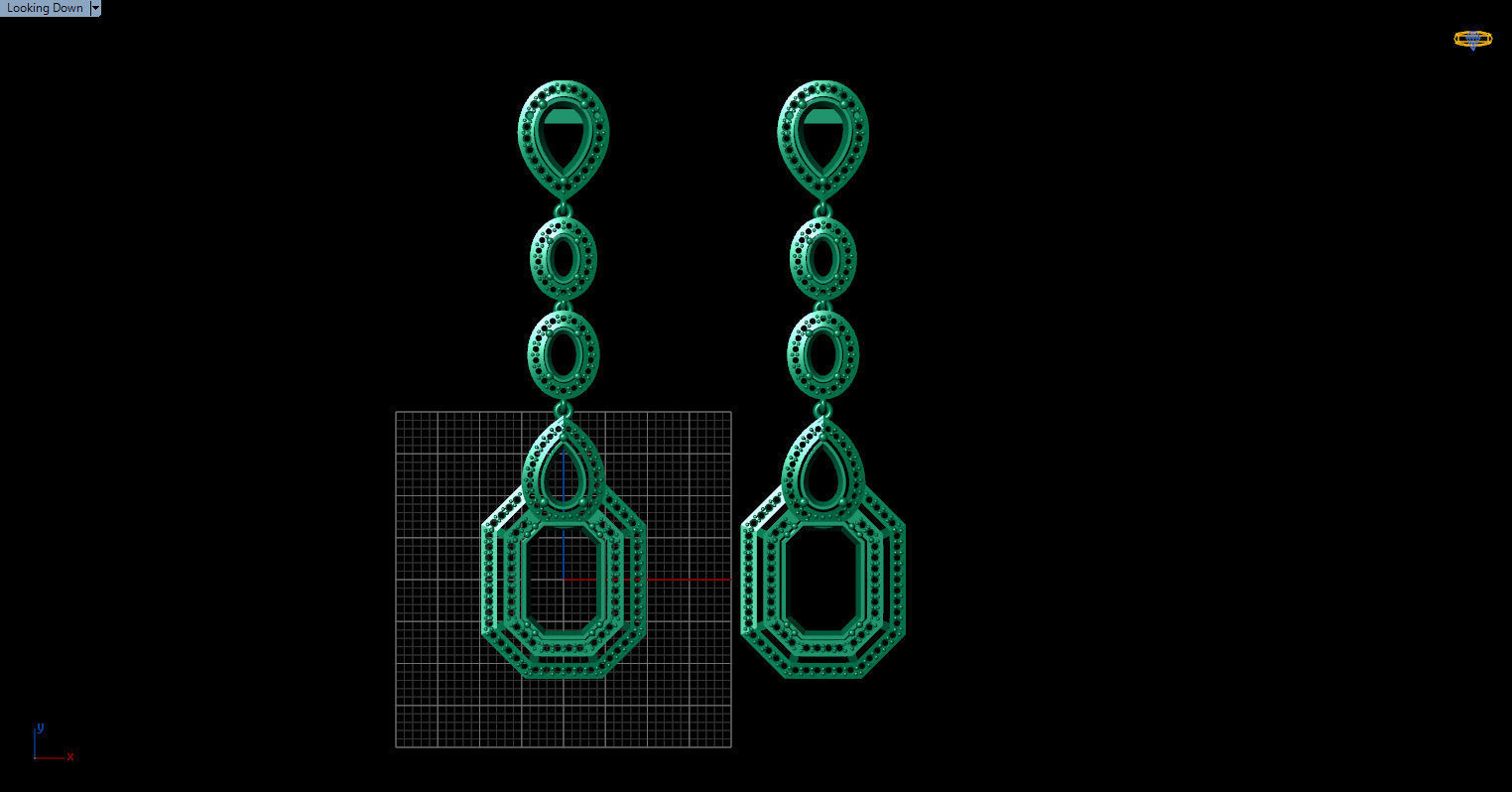 long dangle earrings  3D print model_7