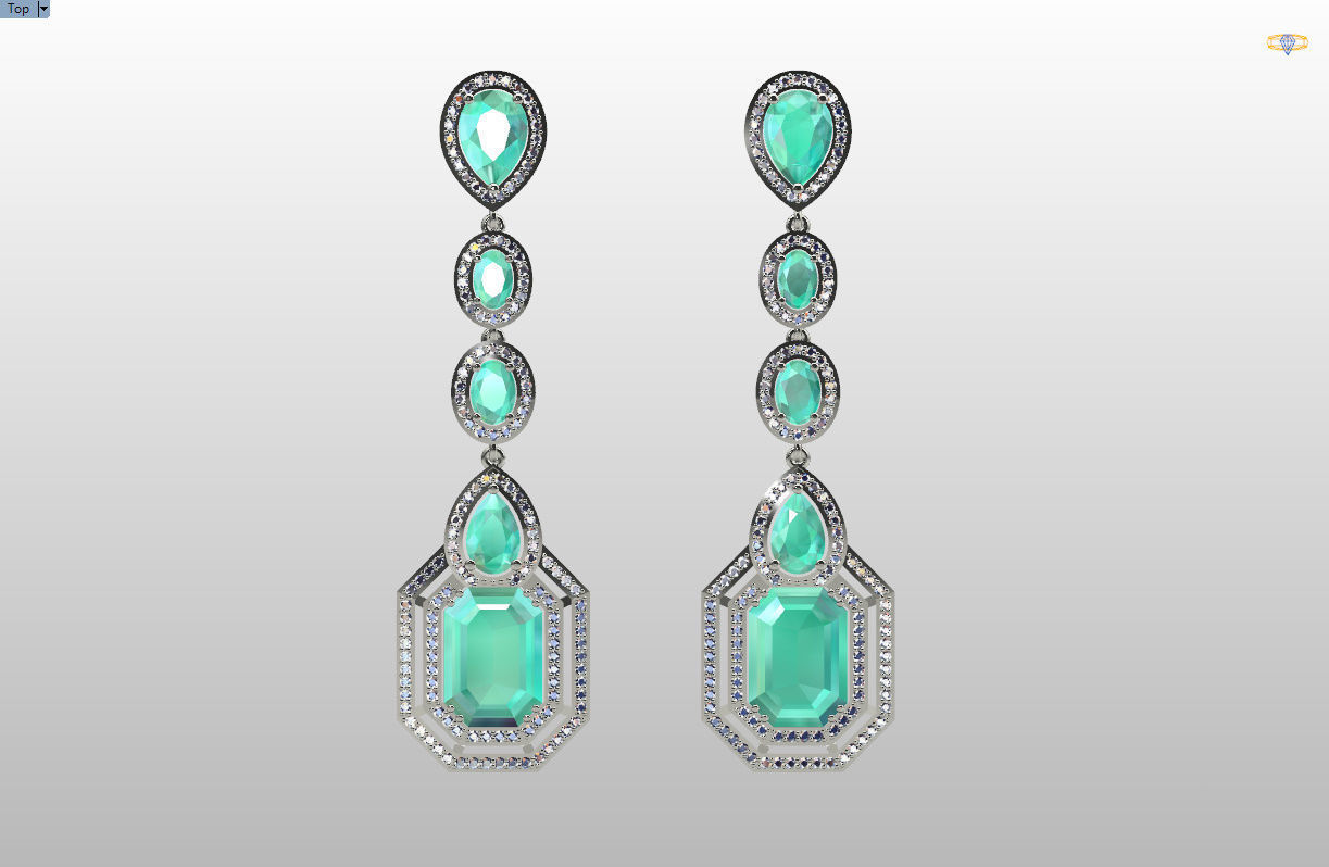 long dangle earrings  3D print model_48