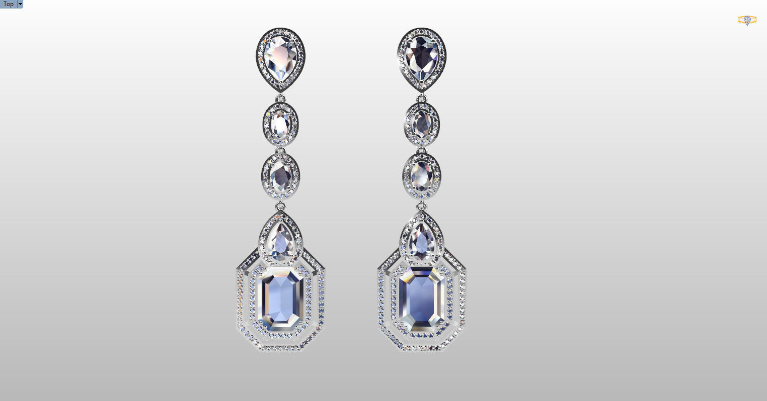 long dangle earrings  3D print model_46