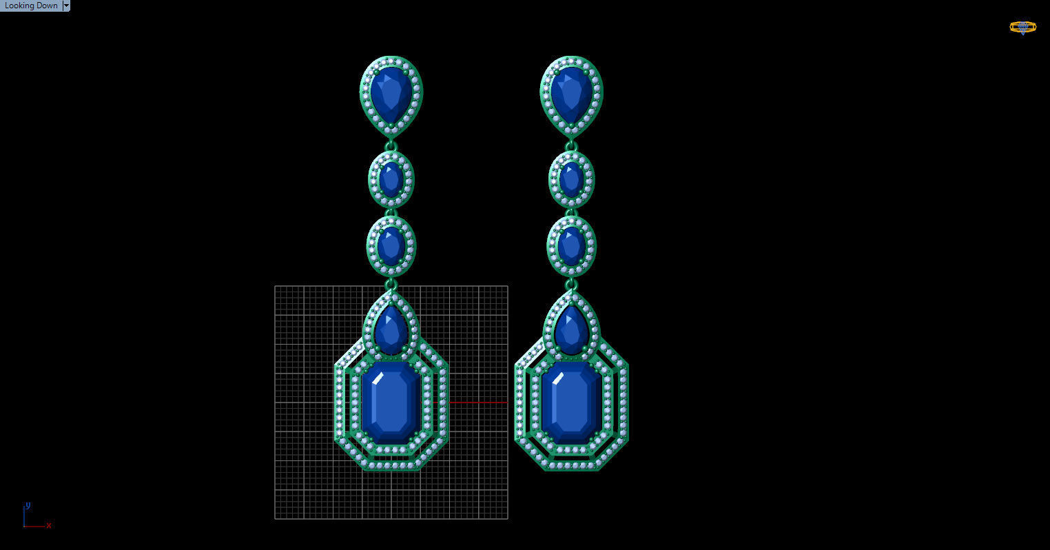 long dangle earrings  3D print model_5