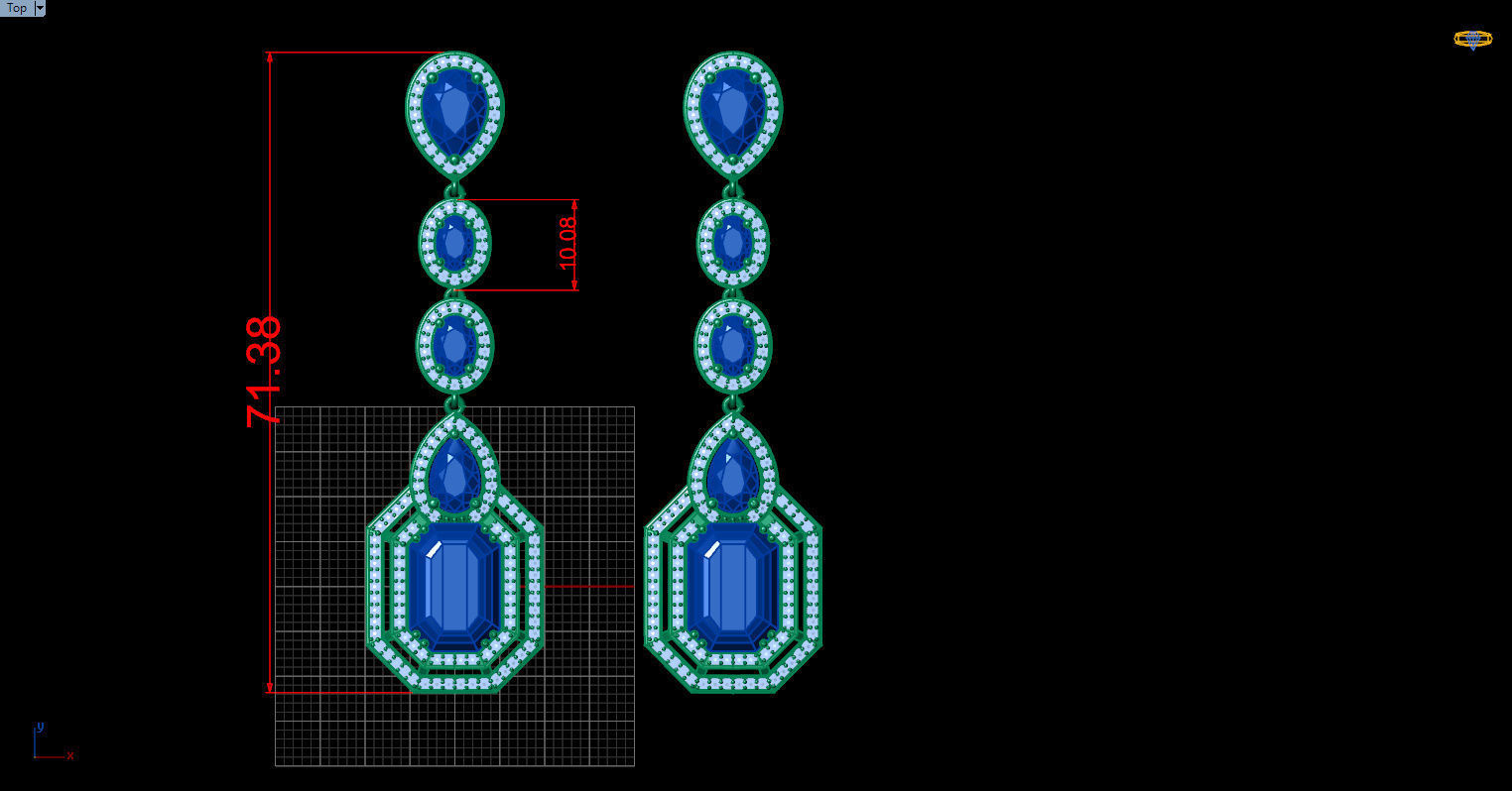 long dangle earrings  3D print model_31