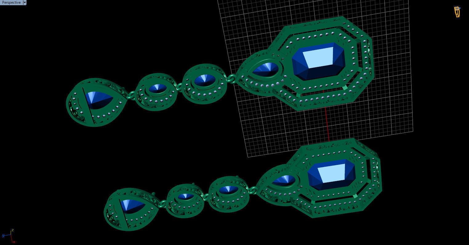 long dangle earrings  3D print model_16