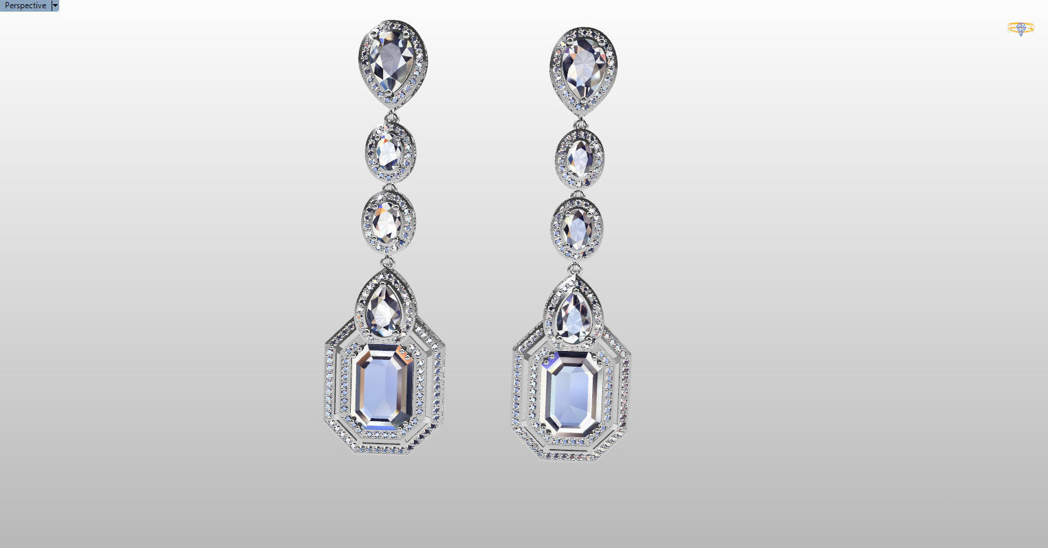 long dangle earrings  3D print model_45