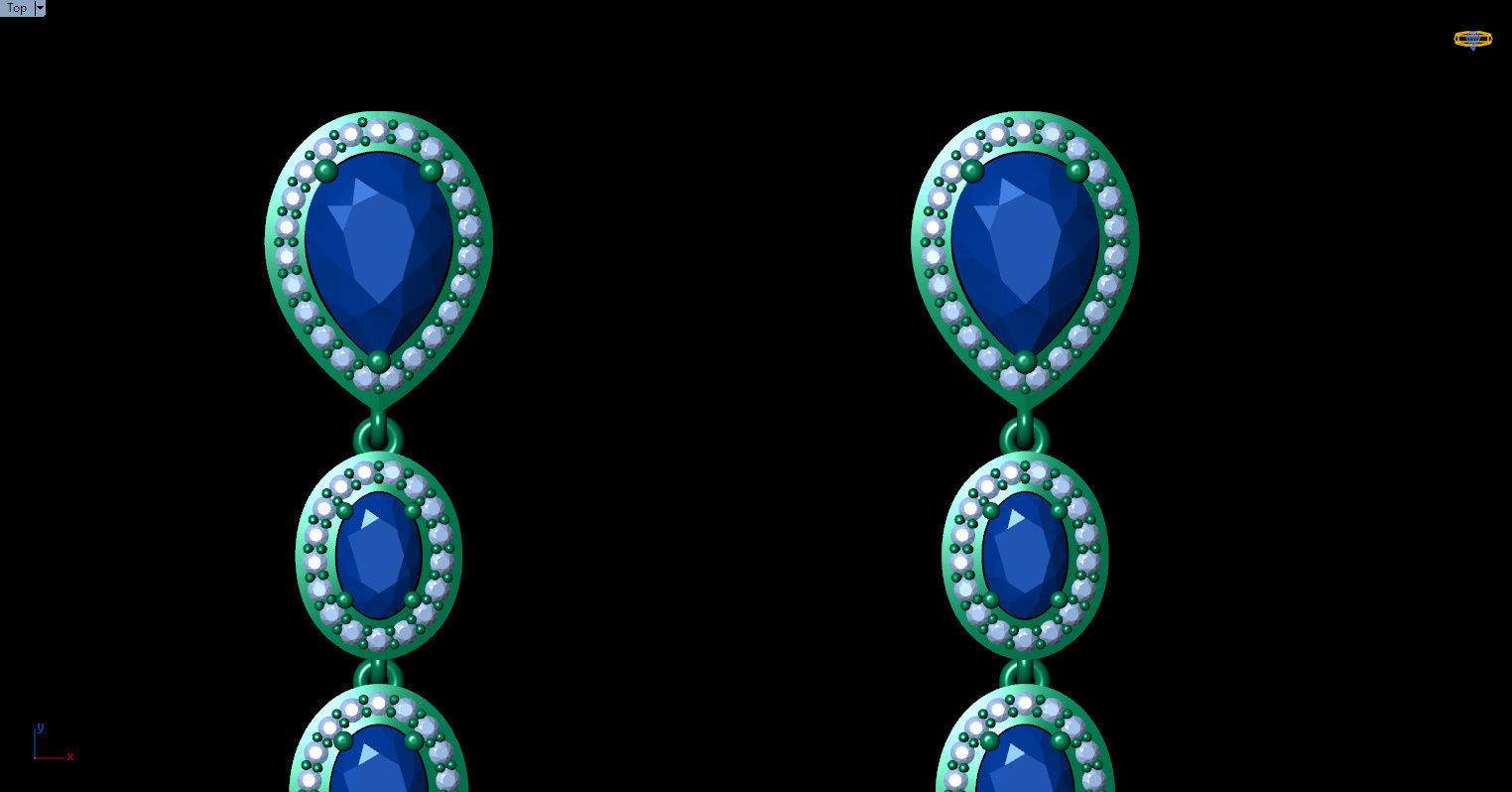 long dangle earrings  3D print model_30