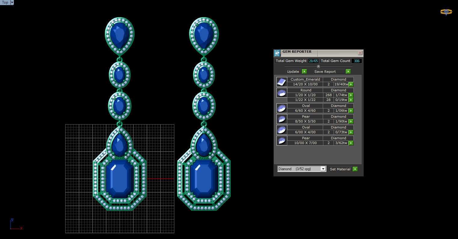 long dangle earrings  3D print model_2