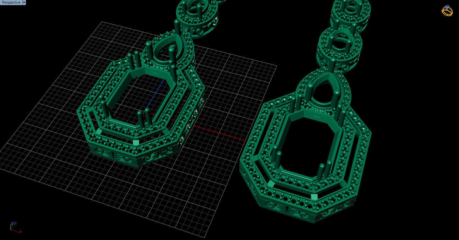 long dangle earrings  3D print model_34