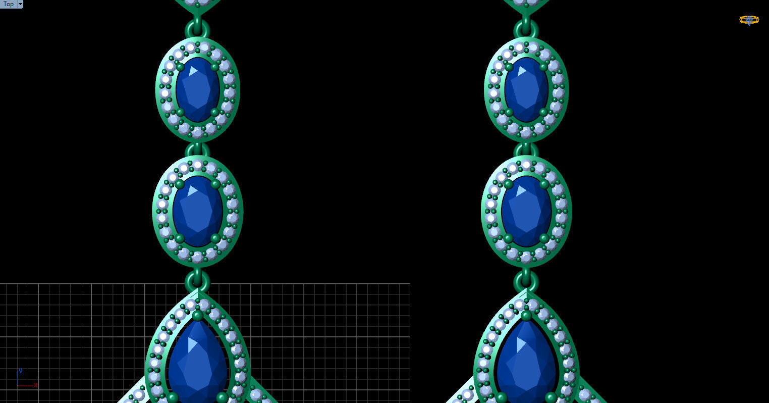 long dangle earrings  3D print model_29