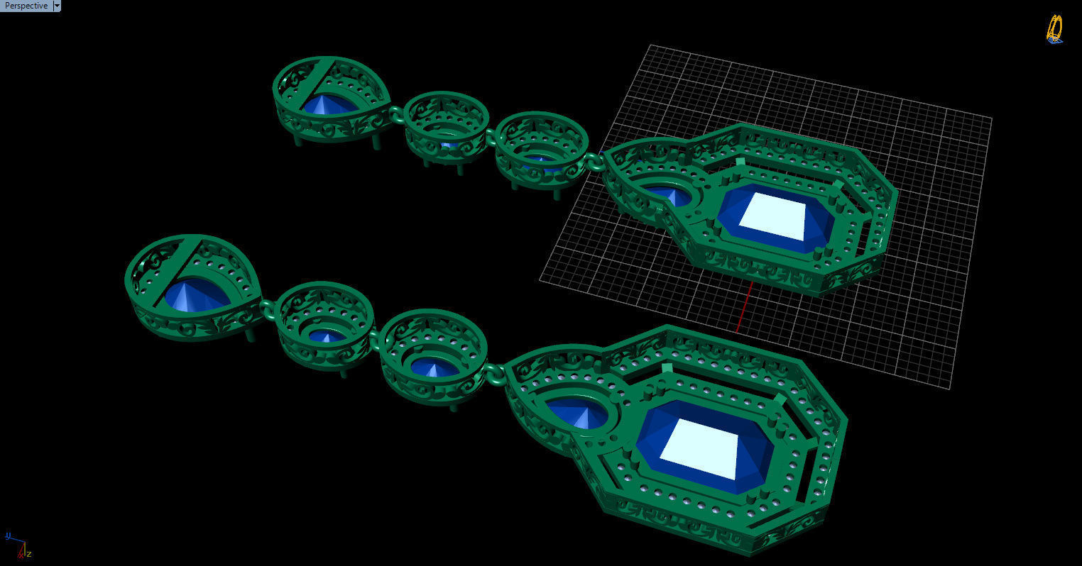 long dangle earrings  3D print model_18