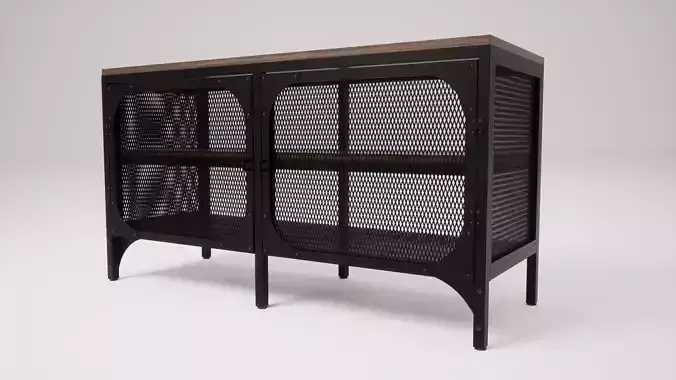 FJALLBO - TV stand black 100x36x54 cm 3D model