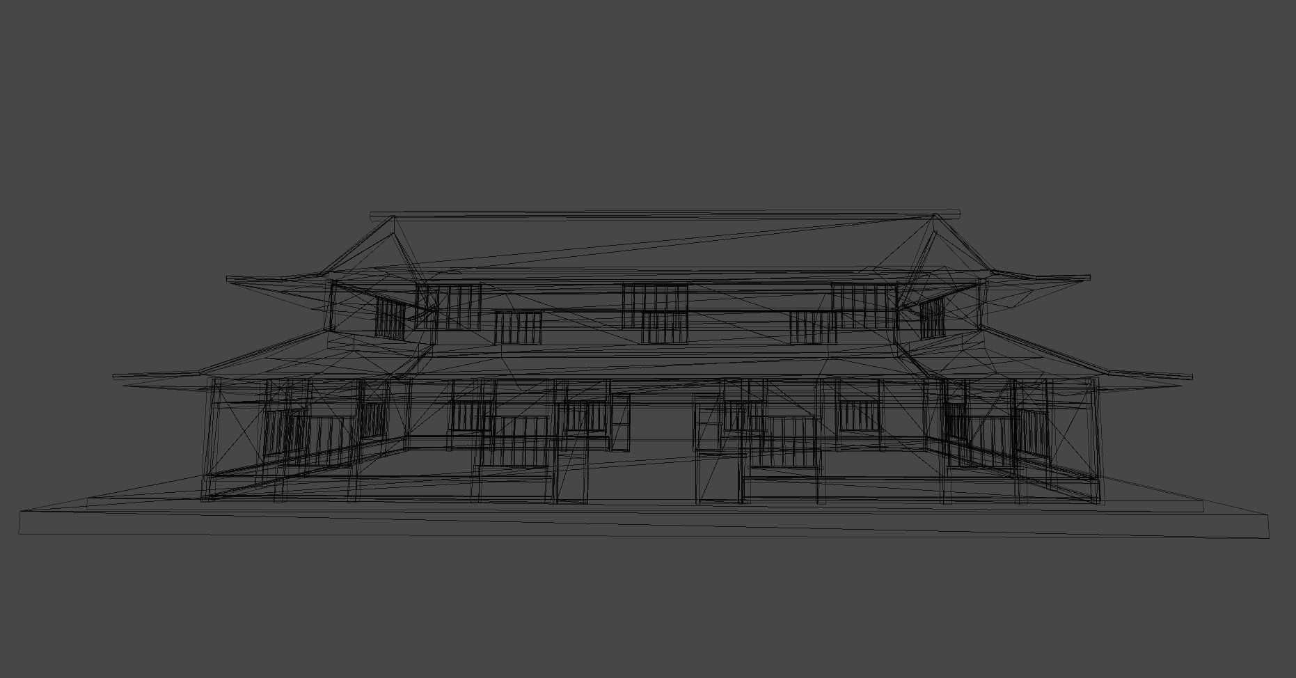 Ancient Japanese Building Style 13 Low-poly 3D model_1