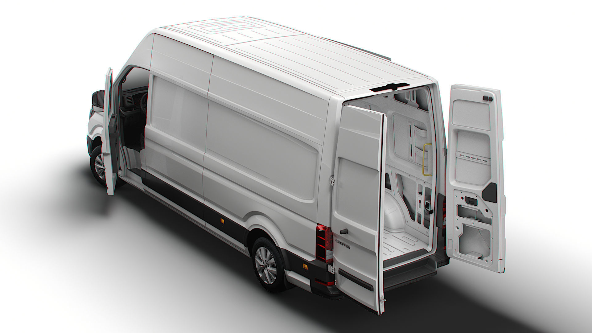 VW Crafter Panel Van L3H3 HQ Interior 2023 3D model_3