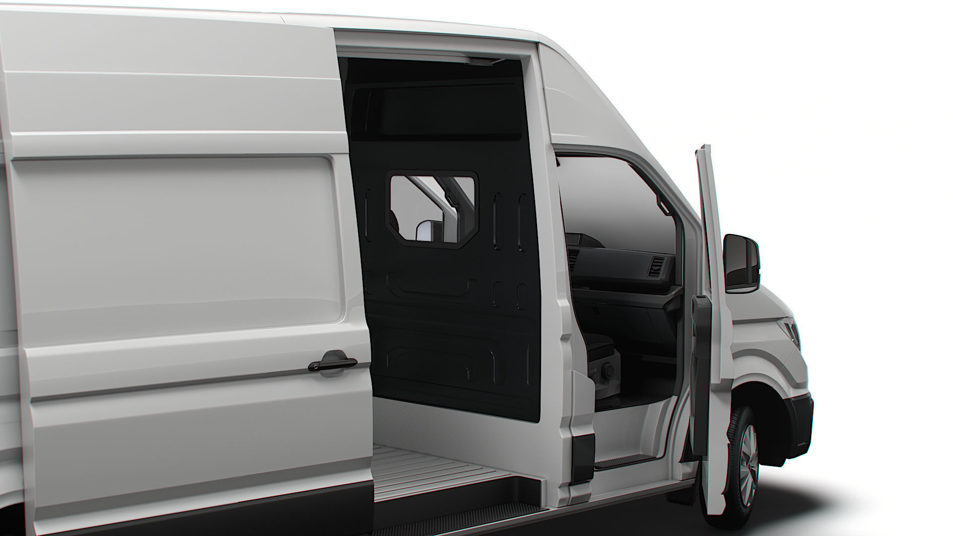 VW Crafter Panel Van L3H3 HQ Interior 2023 3D model_11
