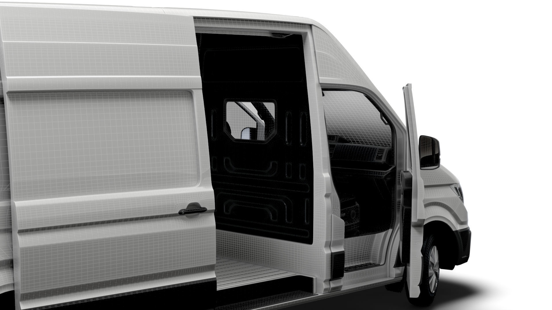 VW Crafter Panel Van L3H3 HQ Interior 2023 3D model_23