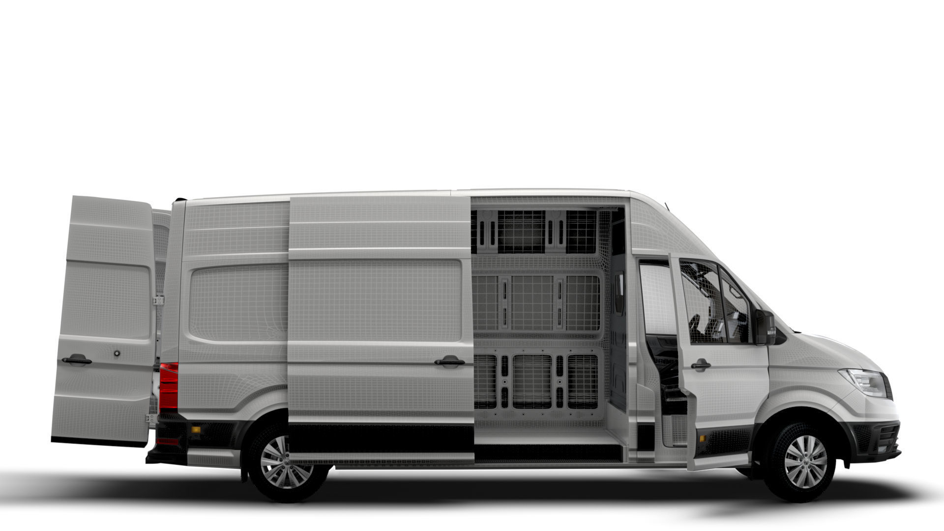 VW Crafter Panel Van L3H3 HQ Interior 2023 3D model_13