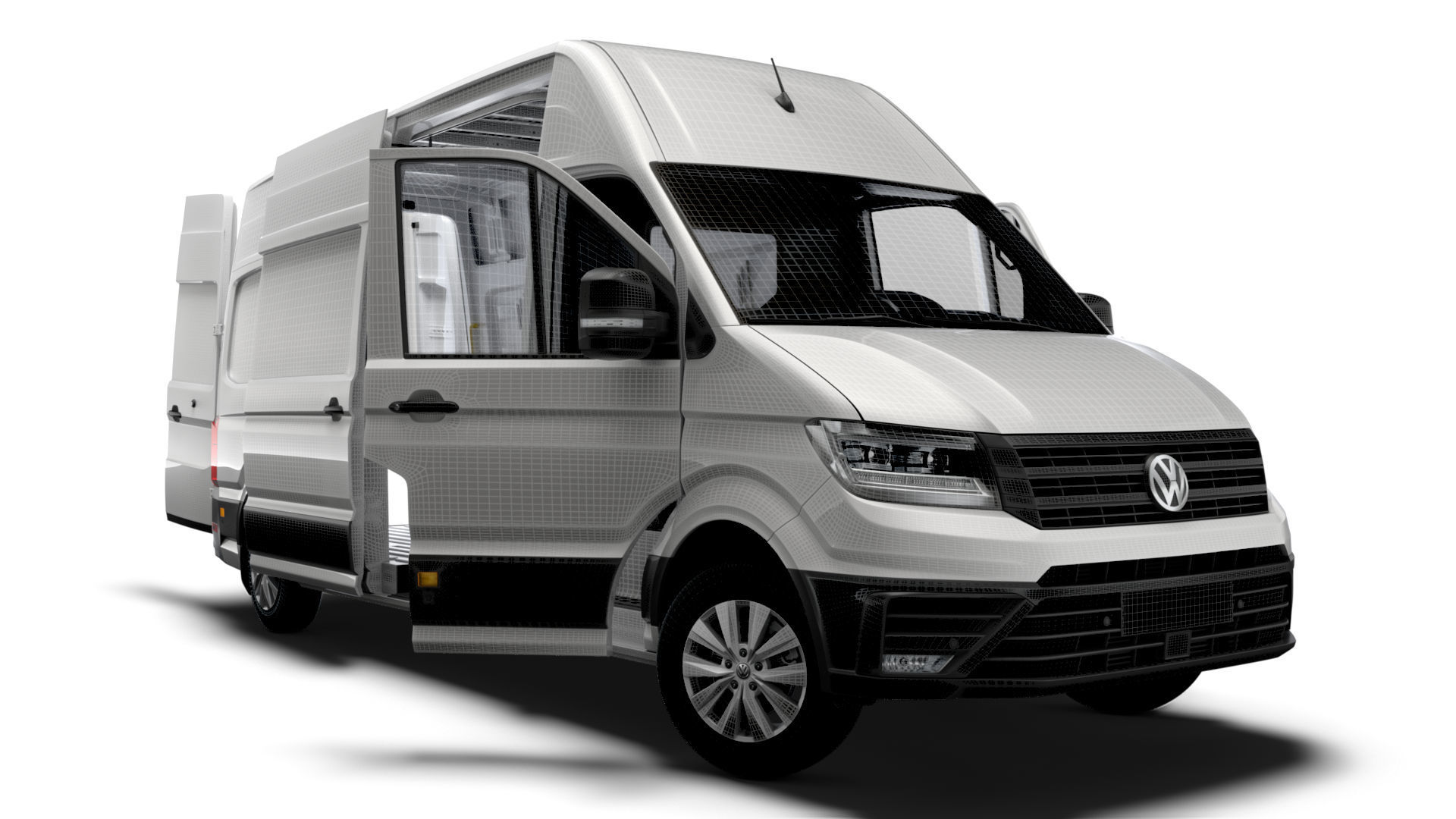 VW Crafter Panel Van L3H3 HQ Interior 2023 3D model_12