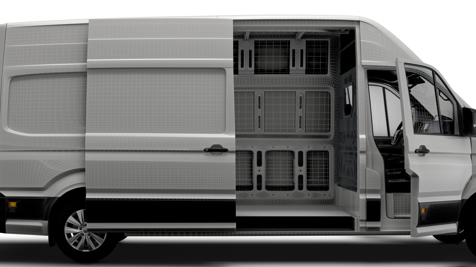 VW Crafter Panel Van L3H3 HQ Interior 2023 3D model_16