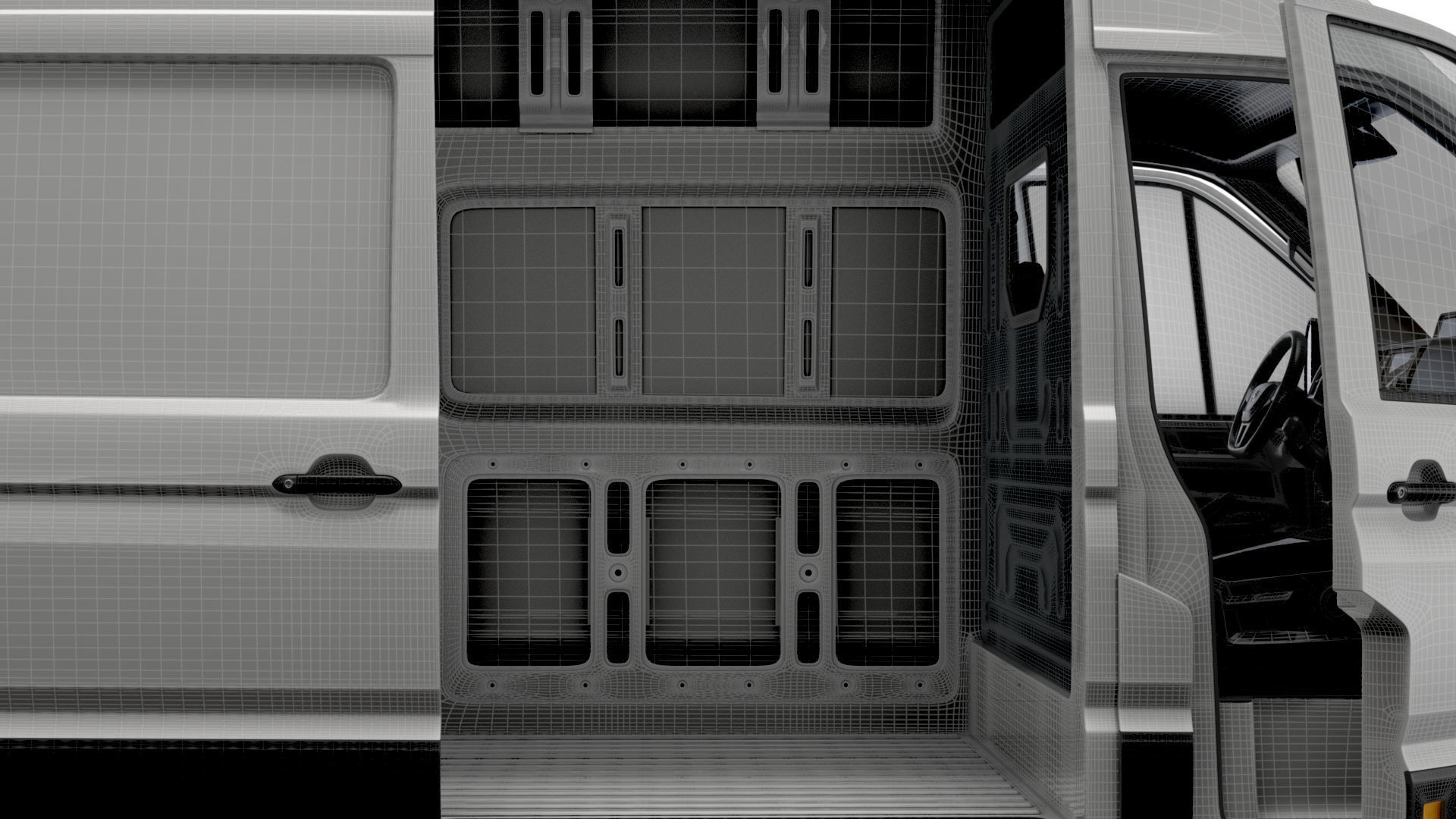 VW Crafter Panel Van L3H3 HQ Interior 2023 3D model_21