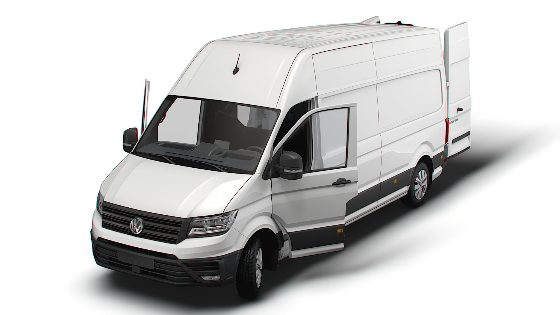 VW Crafter Panel Van L3H3 HQ Interior 2023 3D model_8