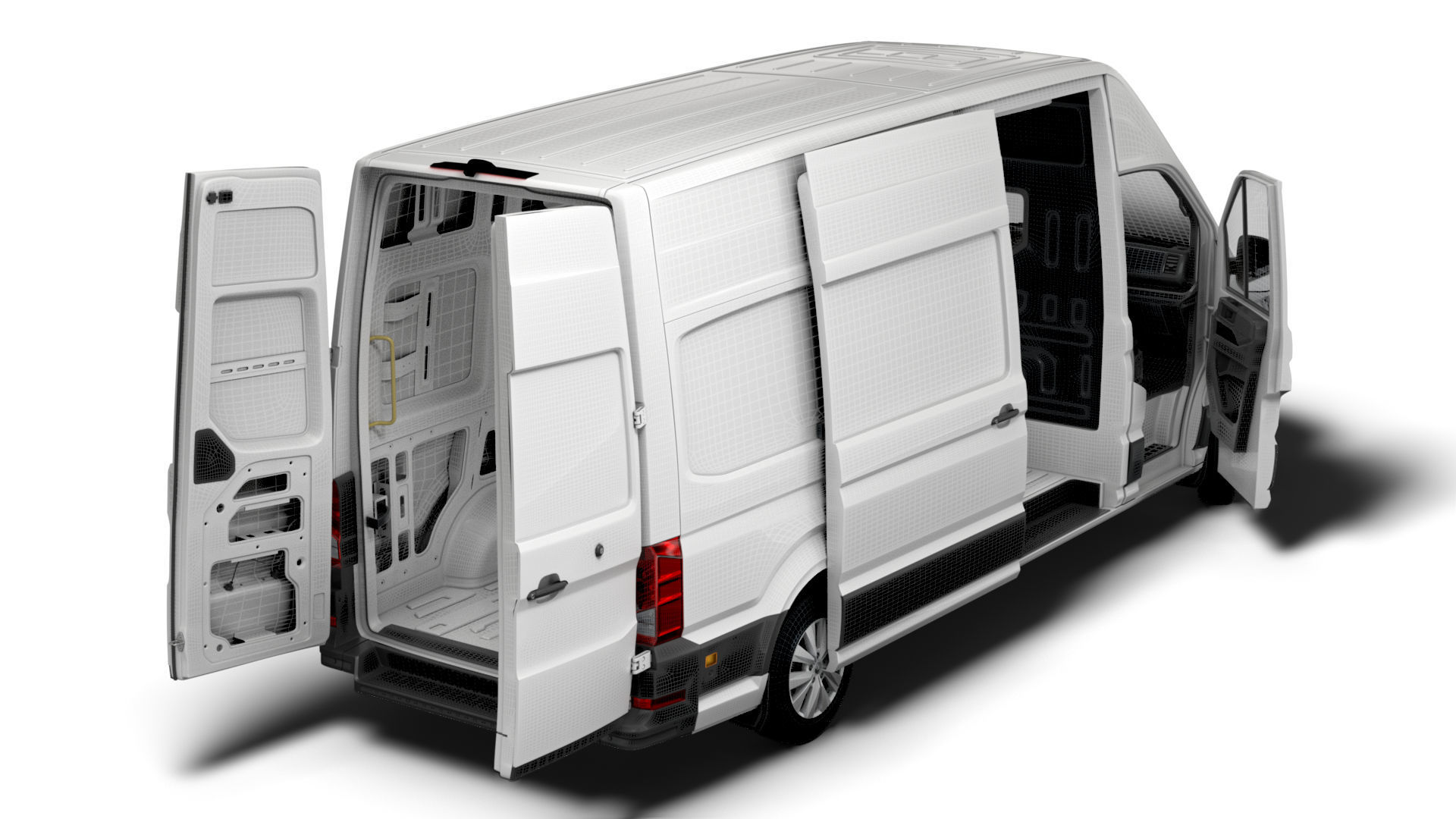 VW Crafter Panel Van L3H3 HQ Interior 2023 3D model_14