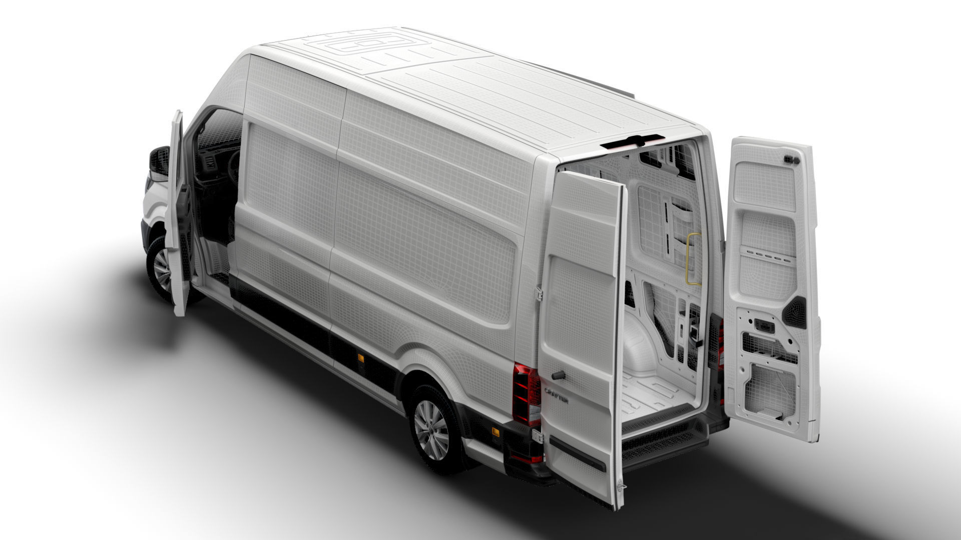 VW Crafter Panel Van L3H3 HQ Interior 2023 3D model_15