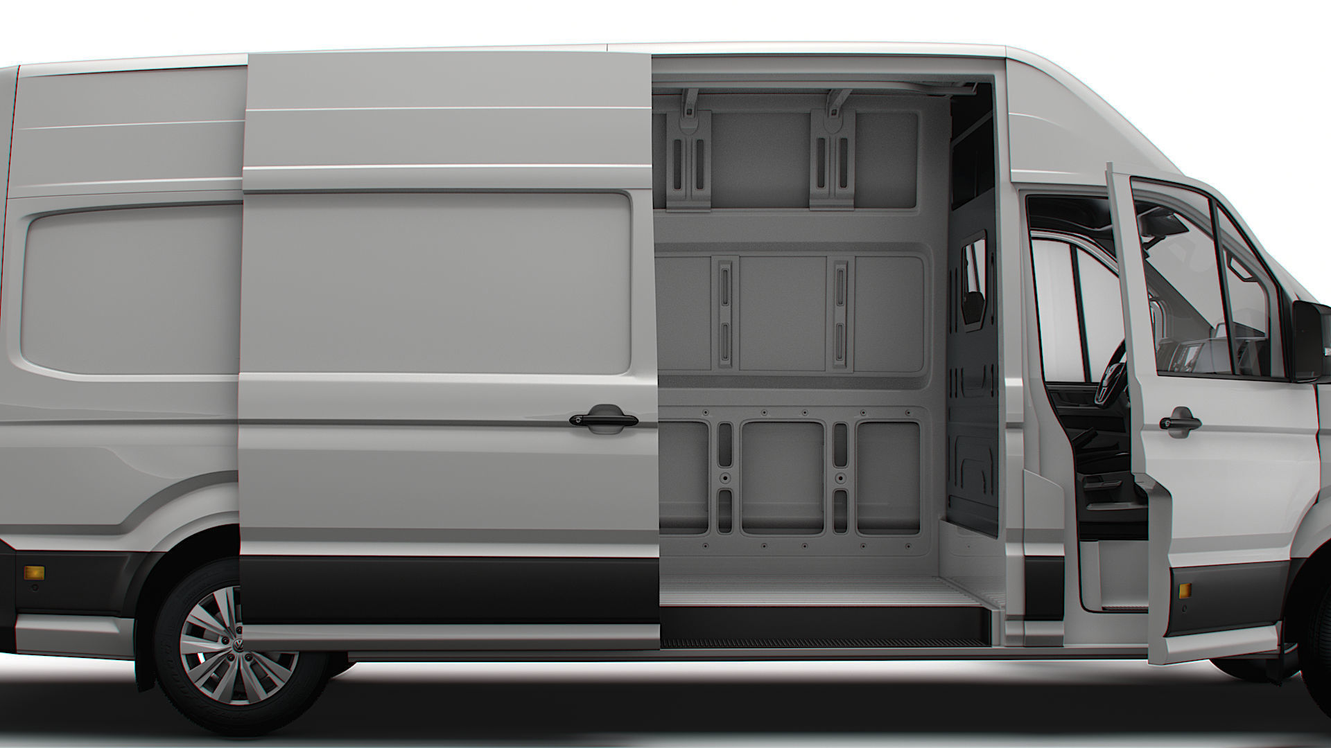 VW Crafter Panel Van L3H3 HQ Interior 2023 3D model_4
