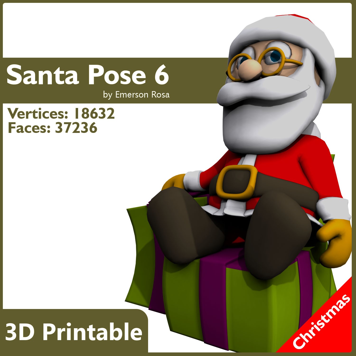 Pose 06 - Santa on the Gifts 3D print model_7
