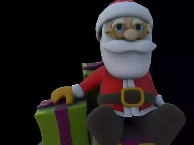 Pose 06 - Santa on the Gifts 3D print model