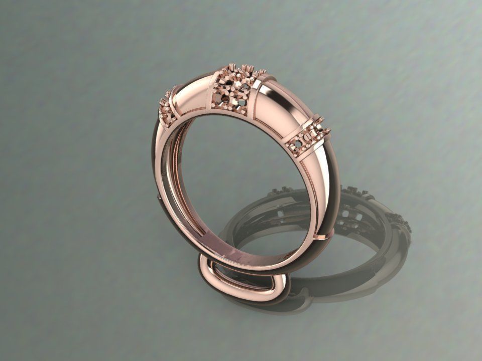 Enamel Gold Ring 3D print model_7