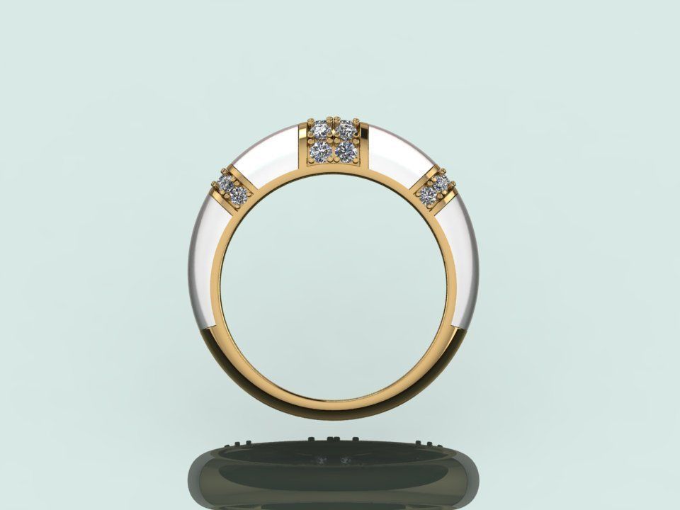 Enamel Gold Ring 3D print model_4