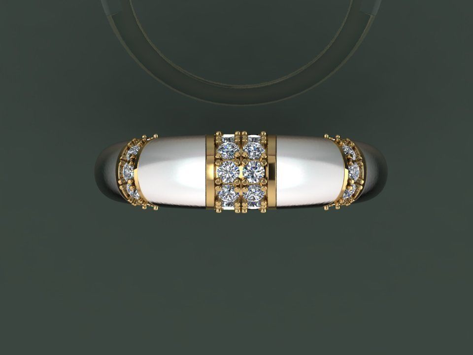 Enamel Gold Ring 3D print model_2